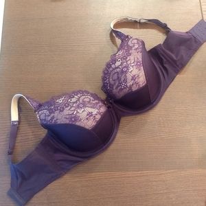 Purple push-up lace bra